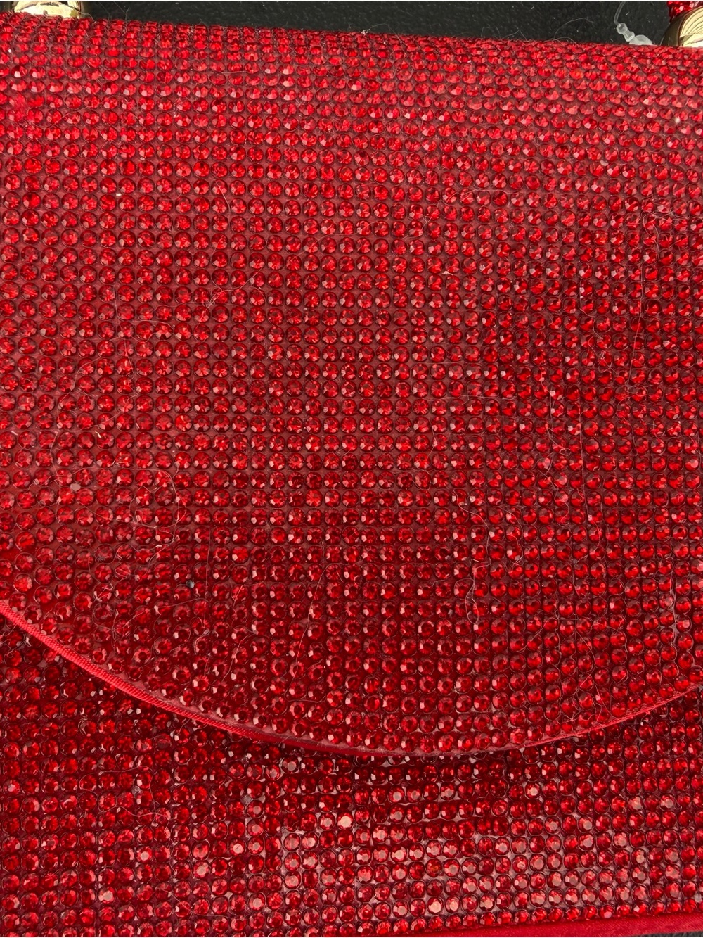 New De’Margeaux Sparkling Red Mini Top-Handle Evening Bag Purse - Picture 5 of 6